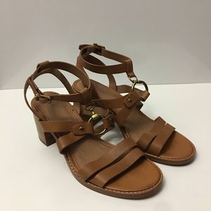 Frye Bianca Harness Brown Leather Sandal Size 6.5
